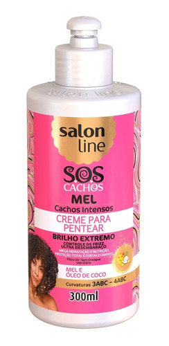 Creme Para Pentear Sos Cachos Mel Salon Line 300ml