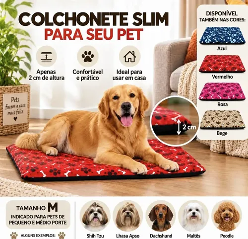 Colchonete Cama Caminha Pet Para Cachorro E Gato 60x60