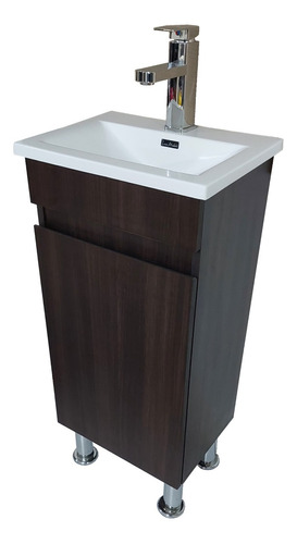 Gabinete Y Lavabo Lucas Malone Quad40  40x30 Choco Bco