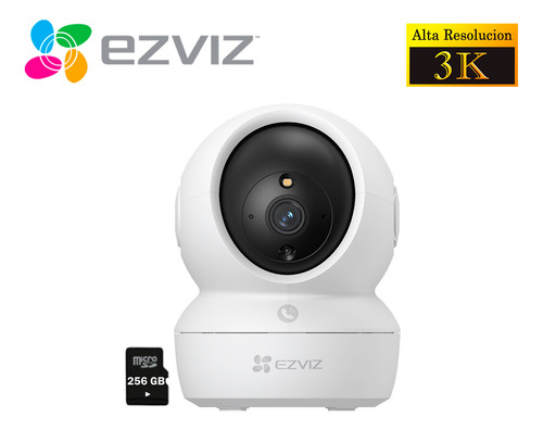 Cámara Seguridad Wifi Ezviz H6c Pro 5mp Gira 360 + Sd 256gb