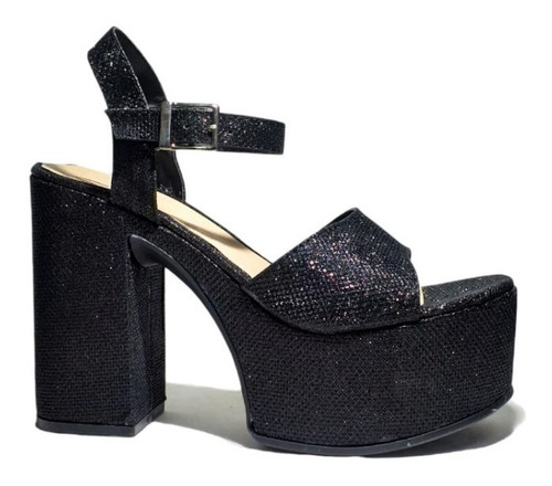 Imagen 1 de 3 de Sandalias París Glitter Black