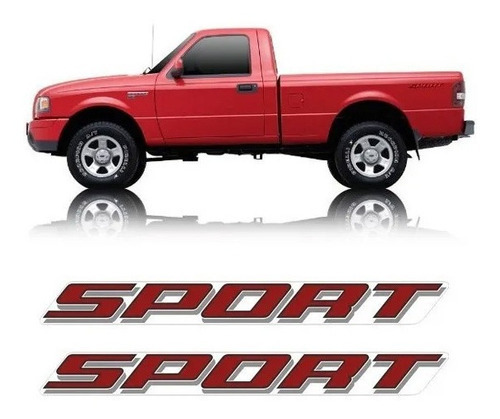 Par Adesivo Emblema Ranger Sport 2008 Cor Vermelho