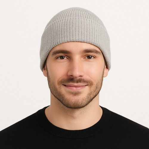 Gorro Lana Acrílico Morley Liso Unisex Invierno Moda Urbana Gris Claro Adulto Acrilico