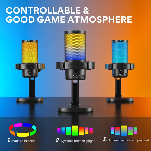Micrófonos Usb Con Auriculares Rgb Y Cancelación De Ruido