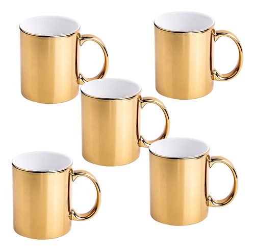 Taza Espejo Oro 11oz Sublimar Sublimación (5pz) Color Oro Espejo Taza Oro Espejo