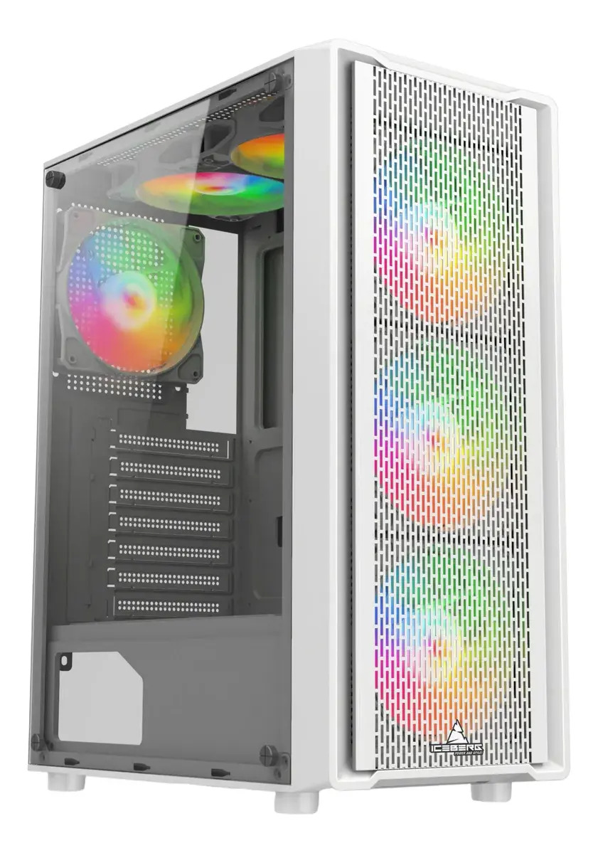 Gabinete Gamer Iceberg Flow C Blanco 6 Ventiladores Argb