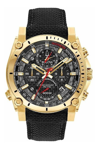 Reloj Bulova Hombre Precisionist 300m 97b178 Color de la malla Negro Color del bisel Dorado Color del fondo Negro