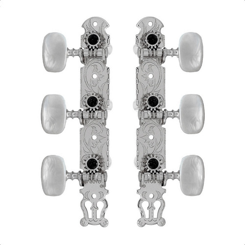 Clavijas Clavijero Guitarra Criolla Clasica Plateado Lira