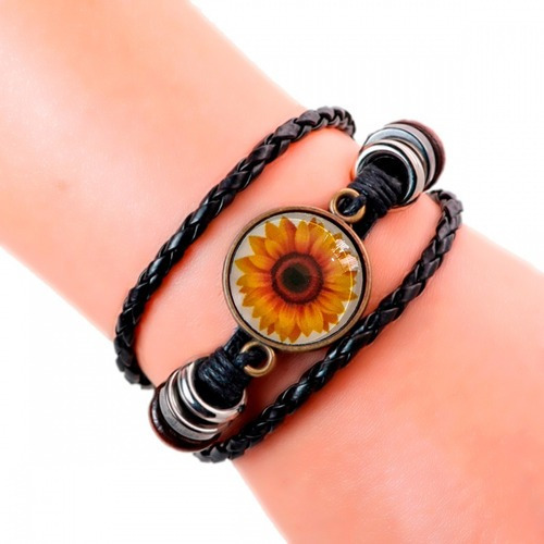 Pulsera Girasol Flor + Estuche Dayoshop