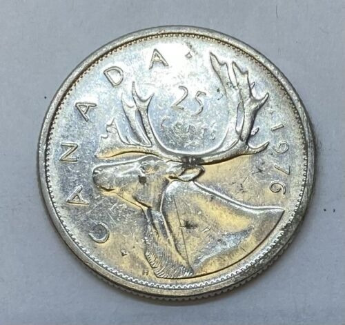 Moneda Canadá 25 Centavos 1976