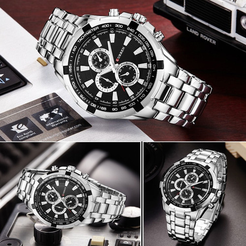 Relógio Curren Masculino Original Promoção Luxo Inox Barato