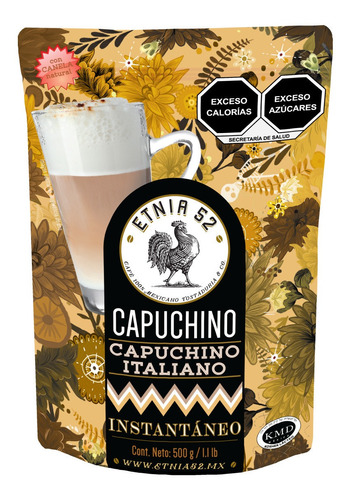 Café Capuchino Instantáneo Varios Sabores, Etnia 52 - 500gr