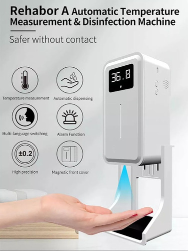 Imagen 6 de 9 de Termómetro/dispensador Automático Alcohol Gel K9 Pro