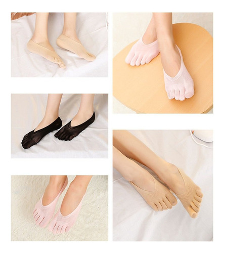 5 Pares De Calcetines De Silicona Antideslizantes Para Mujer