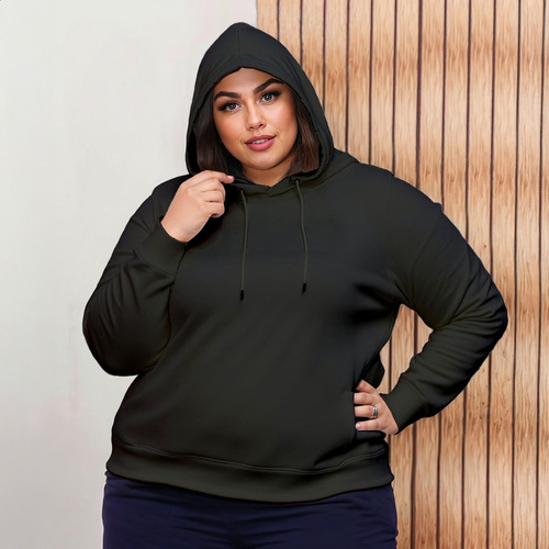 Blusa Moletom Plus Size Liso G1 G2 G3 G4 G5 Algodão Premium