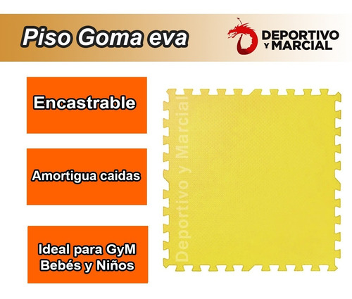 Imagen 2 de 5 de Piso Goma Eva Encastrables 1x1m 11 Mm Peloteros Castillos