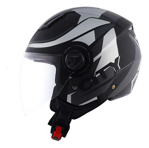 Capacete Moto Norisk Orion City Prata Preto Fosco Aberto Tamanho do capacete 58