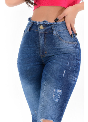 Imagem 3 de 10 de Calça Jeans Feminina Premium Modeladora Hot Pants Barato
