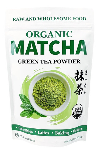 Té Verde Matcha Orgánico 454g Certificado En Polvo Organico