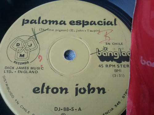 Vinilo Single De Elton John - La Vi Parada Alli  ( S38