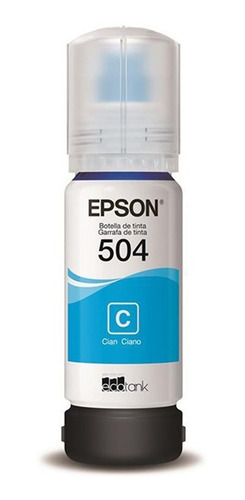 Imagen 1 de 3 de Tinta Epson T 504 Cian | L4150, L4160, L6161, L6171