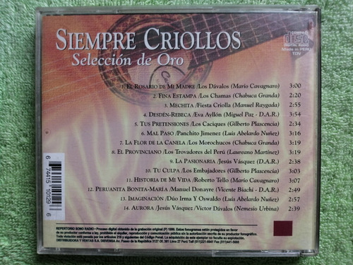 Eam Cd Siempre Criollos 1999 Los Davalos Chamas Eva Ayllon