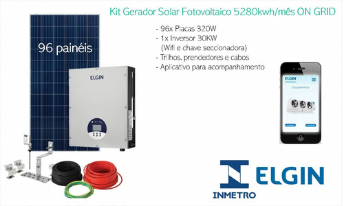 Kit Gerador Solar Fotovoltaico 5200kwh/mês On Grid