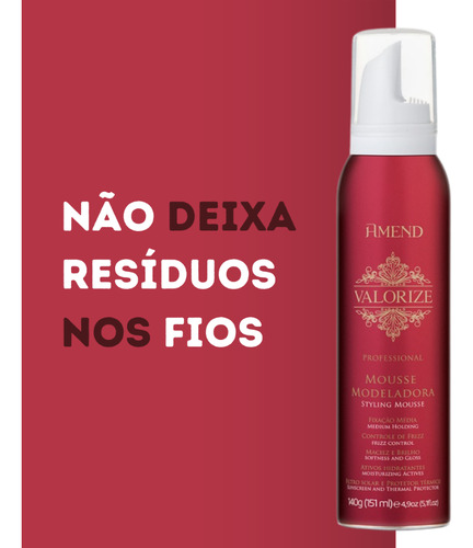 Amend Mousse Modeladora Fixação Média Valorize 140g