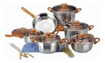 Comprar  Ollas Acero Inoxidable Libaneza Con Tapa De Vidrio 12 Pcs