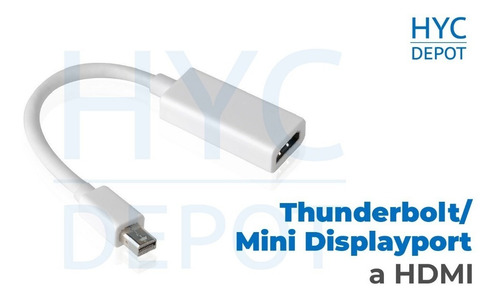 Imagen 2 de 10 de Adaptador Compatible Mini Displayport A Hdmi Full Hd Premium