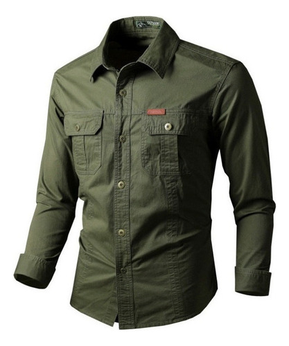 Casual Loose Camisa De Trabajo De Manga Larga Hombres C