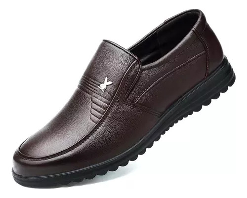 Zapatos Ortopédicos Tipo Mocasín De Cuero Genuino Para Hombr