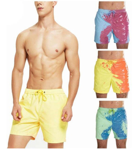 Pantalones Playa Para Hombre Que Cambian Color Con Agua