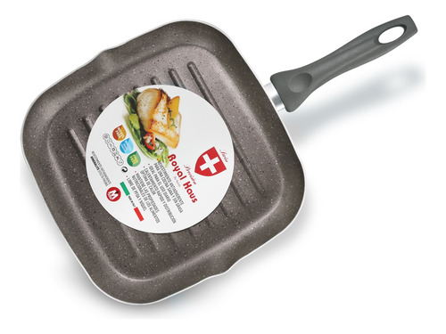 Comal Cuadrado Antiadherente Italiano Royal Haus 28 X 28cm Color Plateado