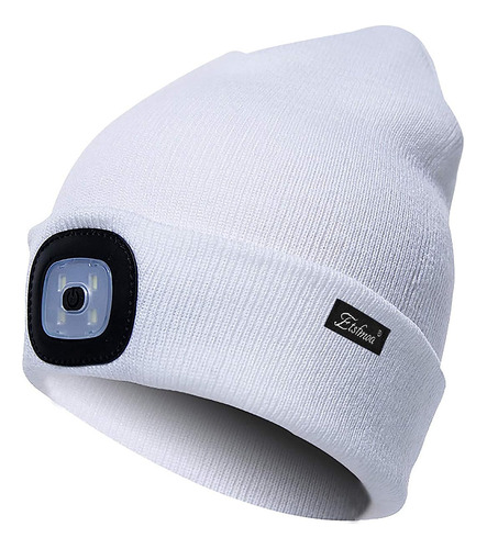 Gorro Tejido Con Luz Led Unisex Talla Única Blanco