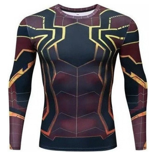 Camisa De Compresión De Hombres Con Impresión De Spidermá