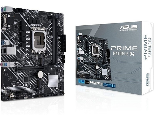 Placa Mãe Intel Asus Prime H610m-e D4 Lga 1700 12a Geração