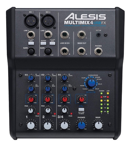 Alesis Multimix 4 Usb Fx Mezclador De Estudio De 4 Canales