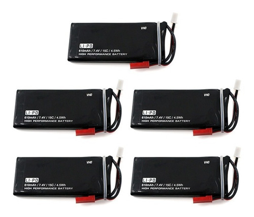 5 Baterias 7.4v 610mah Hubsan X4 H502s H502e H216a H55 Jd518