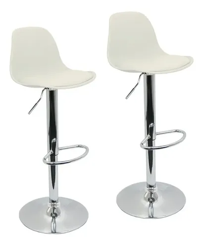 Kit 2 Banquetas Giratórias Cromadas