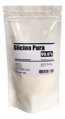 Glicina Glicocola Pura 500 G  ( Potencia Colágeno )