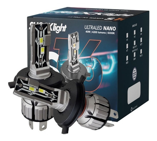 Par Lâmpadas Farol Ultra Led S16 Shocklight 8.400 Lumens H4