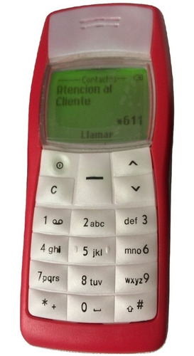 Nokia 1100 1108 Rojo Hermoso Clasico  Con Cargador Original (Reacondicionado)
