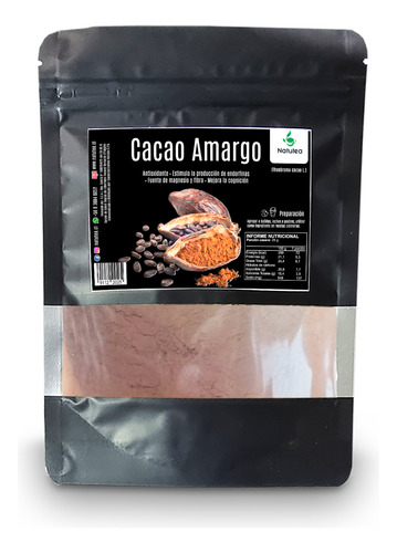 Cacao Amargo Polvo Sin Azúcar 100g | Natutea.