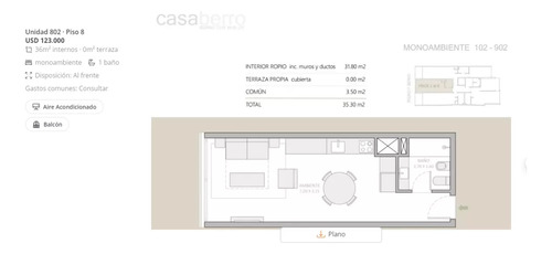 Casa Berro Venta Monoambiente Pocitos Banco Financiacion