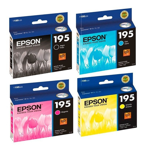 Combo Epson 195 Original Negro + 3 Color Xp201 211 204