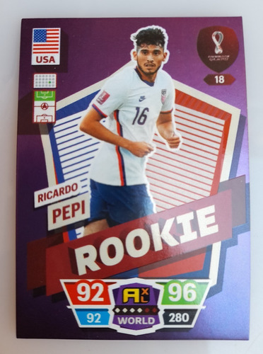 Adrenalyn Qatar 2022 Panini - Carta Rookie #18 Ricardo Pepi