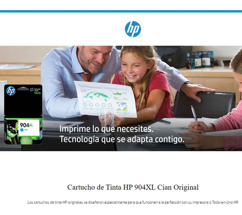 Cartucho Tinta Hp 904xl Cian T6m04al Original Alto Rendimie
