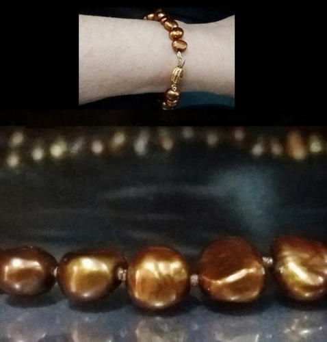 Imagem 2 de 7 de Pedras - Pulseira Pérolas, Fecho De Ouro 18kts, Cód353p200