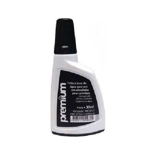 Tinta Para Carimbo Premium Na Cor Preta 30ml